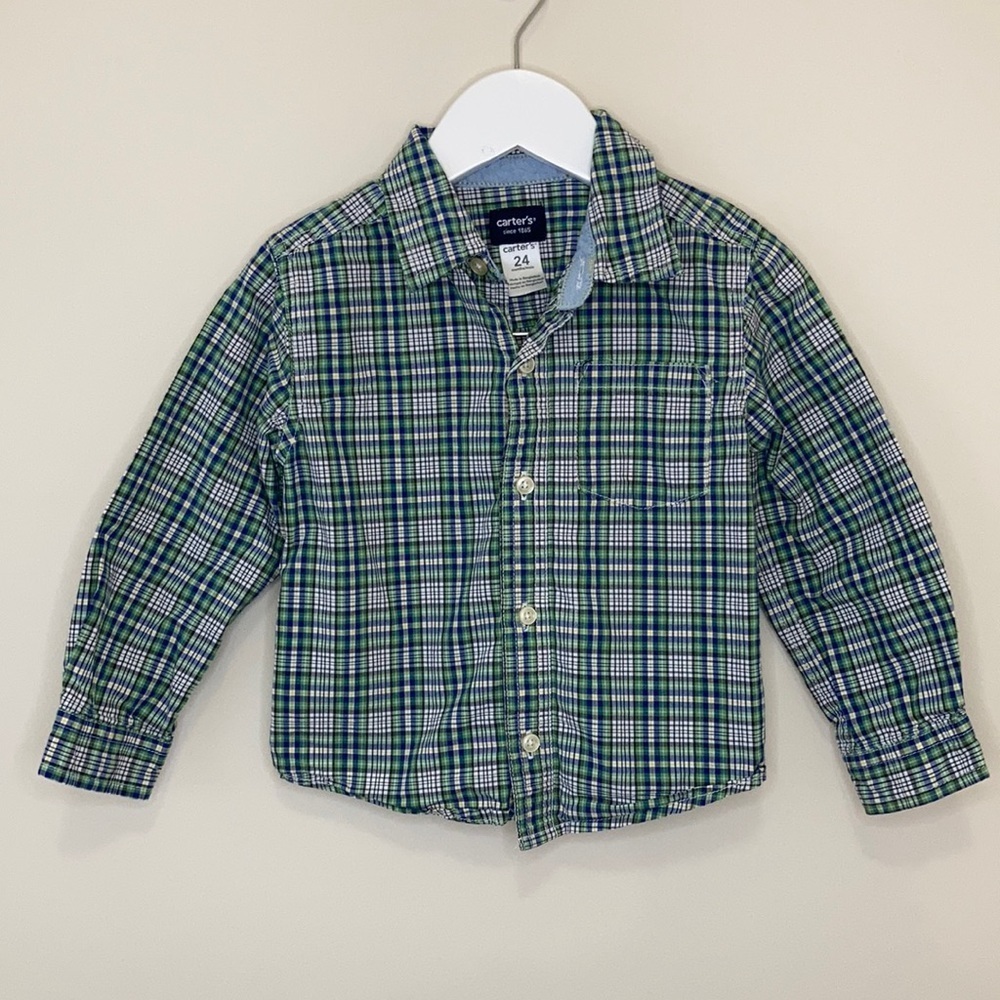 Carter’s Infant Boys Long Sleeve Button Down Shirt Size 24 month